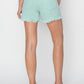 Risen  Mid Rise Frayed Hem Shorts
