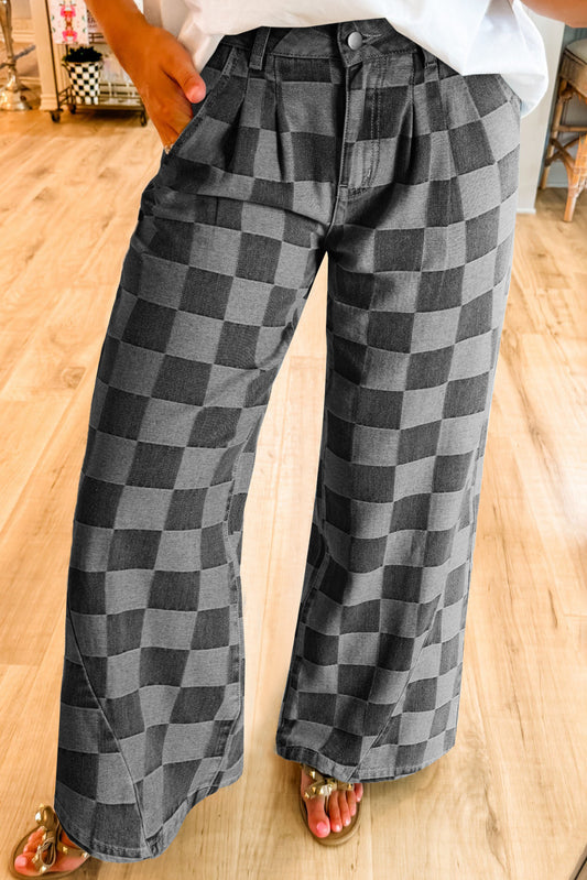Willow Charcoal Checkered Denim Pant