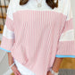 Oversized Pink & White Stripe Bracelet Sleeve